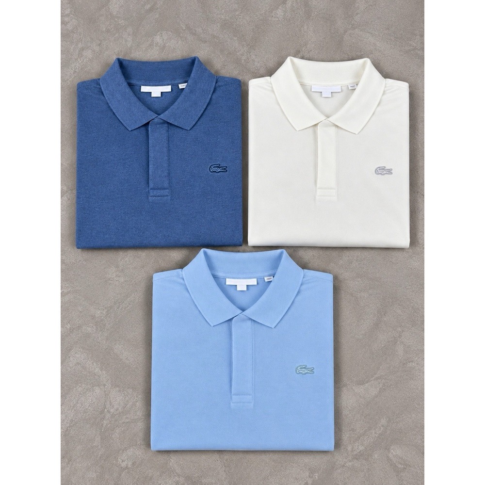 Lacoste Pique Polo Shirts Mens 3XL Multicolor Lot Of 3 Hidden Button Placket